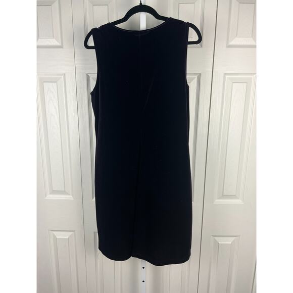 David Wayne Dark Purple Sleeveless Velvet Rhinestone V-Neck Shift Dress Size 12 - Picture 4 of 5